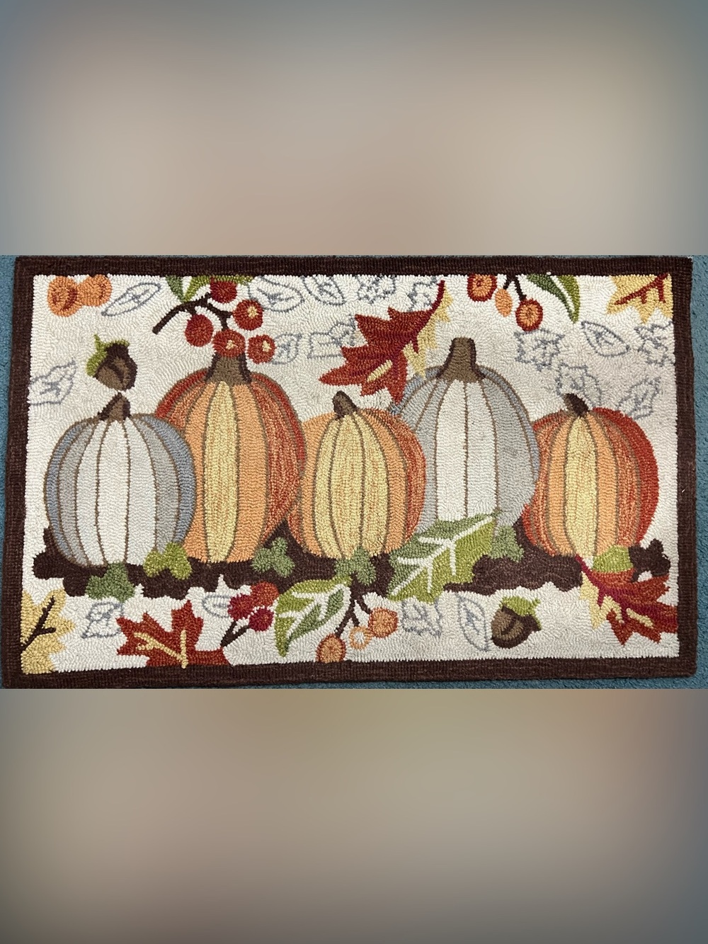 Pumpkins and Leaves X-Large Rug 27” x 45”